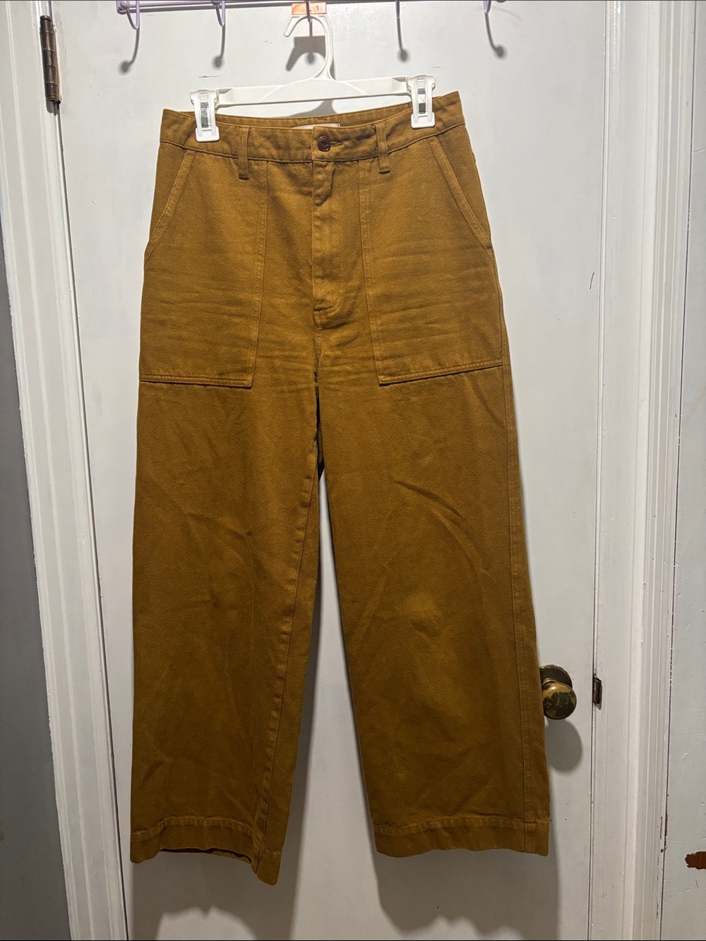 Alex Mill Wide-Leg Utility Pants in Mustard Brown - Picture 2 of 7